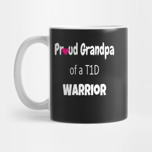 Proud Grandpa White Text Pink Heart Mug